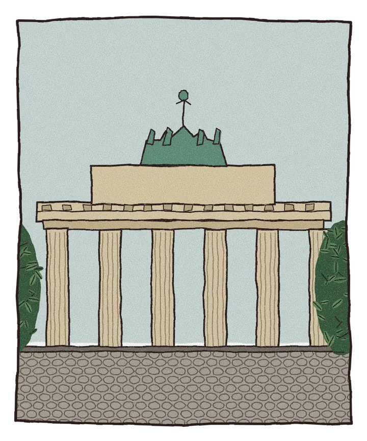 Håndtegnet illustrasjon av Brandenburger Tor