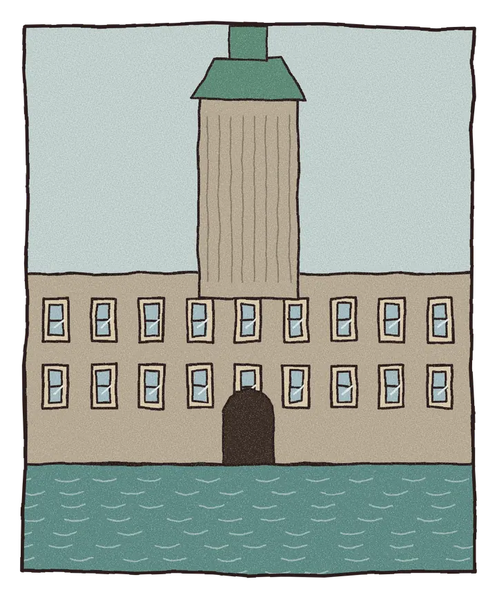 Håndtegnet illustrasjon av Christiansborg