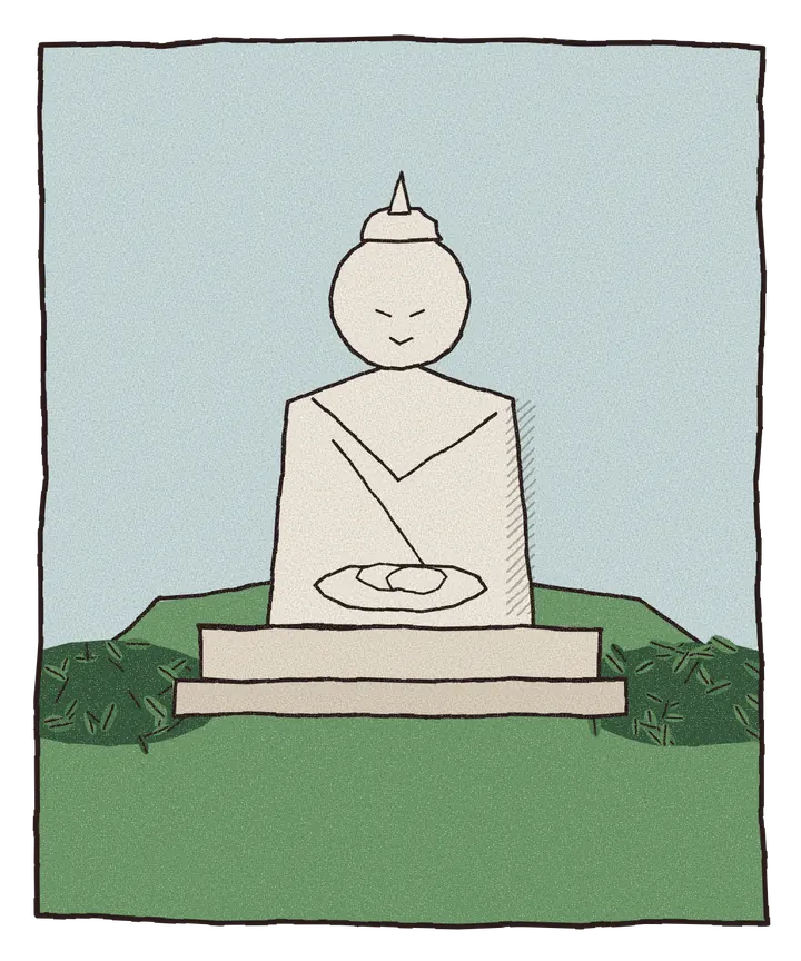 Håndtegnet illustrasjon av Big Buddha