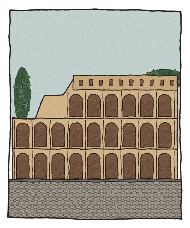 Håndtegnet illustrasjon av Colosseum